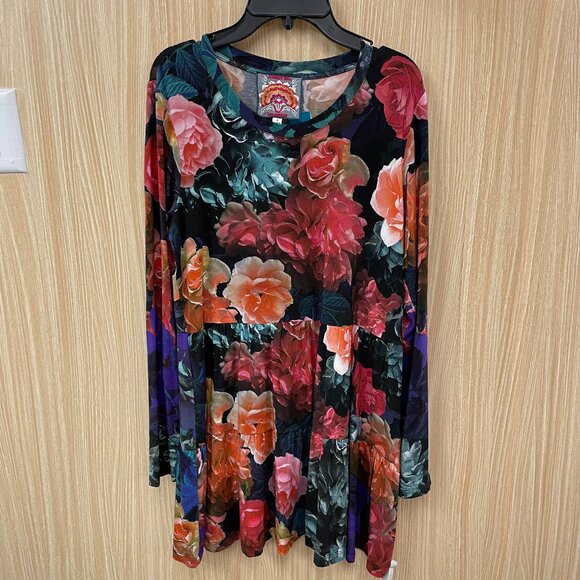 Johnny Was Black Floral Top size small - Picture 1 of 5